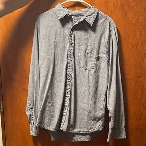 Eddie Bauer Men's Casual Gray Button-Down Shirt
